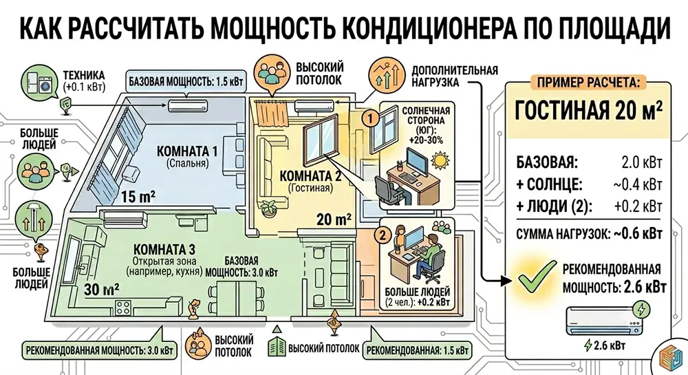 расчет по площади